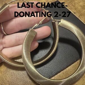 Large Gold Decorative Hoop Earrings!